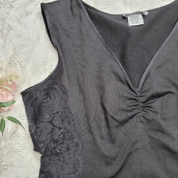 Y2K Cinema Etoile Lace Side Ruch Neck Detail V Neck Blouse Size S - Picture 4 of 11